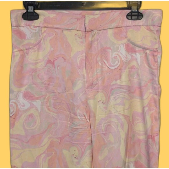 Zara Women's Flare Pants Retro Flowers Split Bottom Size Medium Excellent Shape - Picture 5 of 16